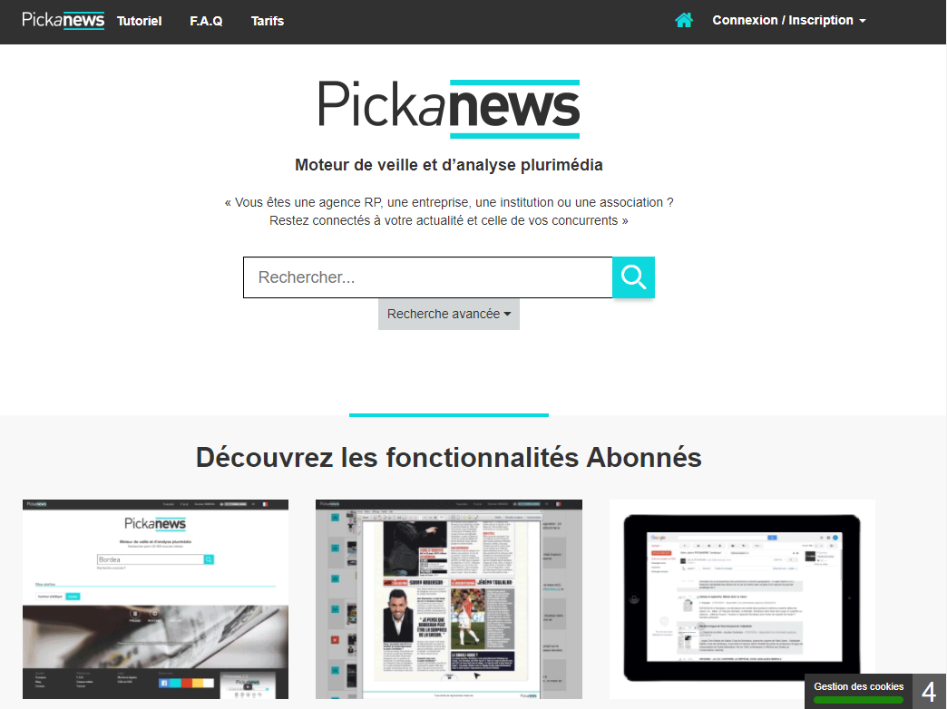 Pickanews homepage
